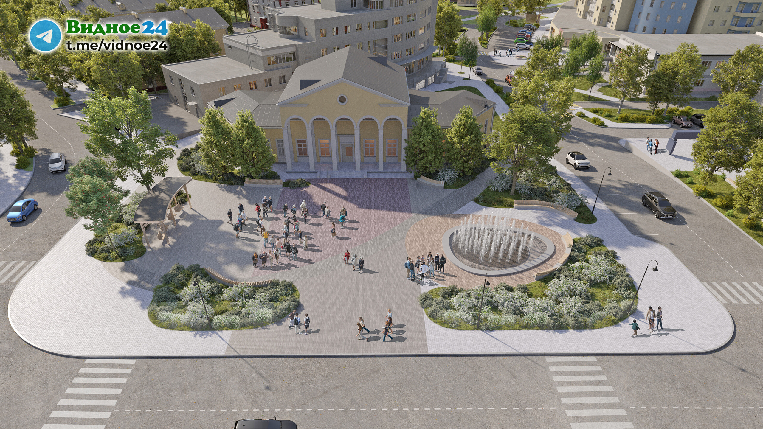 Фото 57 — Парковая площадь с фонтаном